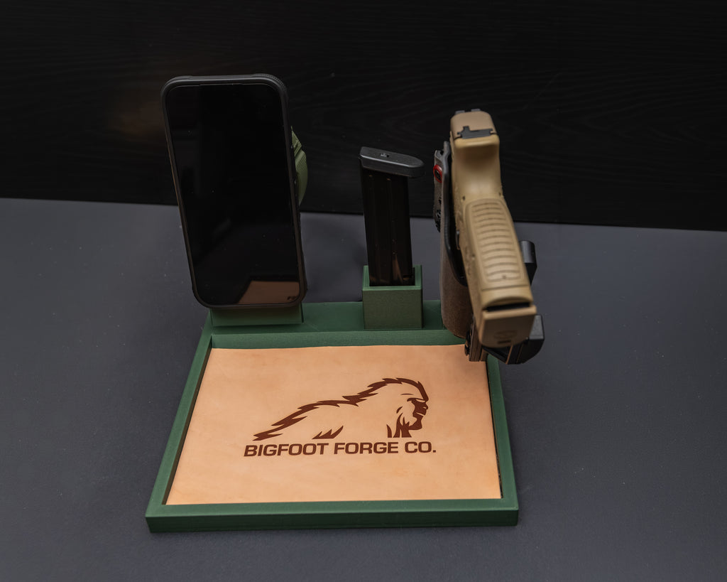 Green BFF Tactical EDC Valet Tray with iPhone & Apple Watch Charger