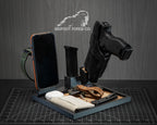 Black BFF tactical EDC valet tray with phone dock and Apple Watch charger