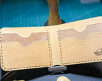 Open Army Green Forgehand bifold with natural leather interior and four card slots