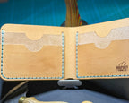 Open Bourbon Forgehand bifold with natural leather interior and four card slots